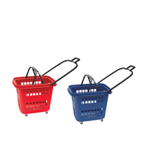rolling shopping basket with wheels