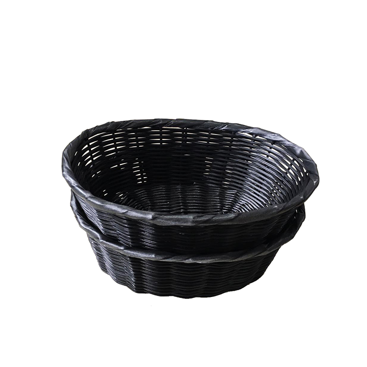 round type PP rattan fruit and bread basket for display