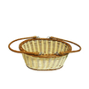 food grade double color plastic PP rattan display basket with hand