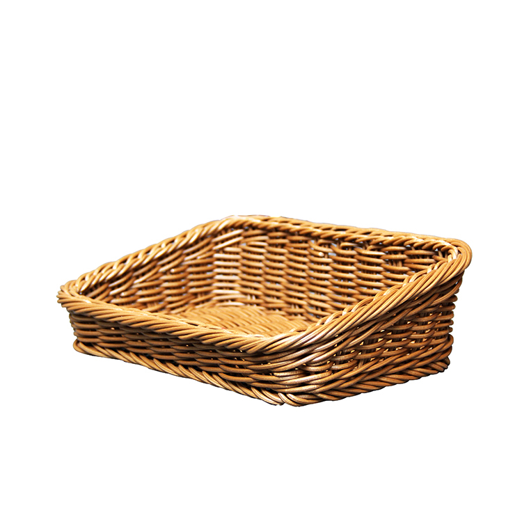 plastic PP rattan display basket for fruit and bread