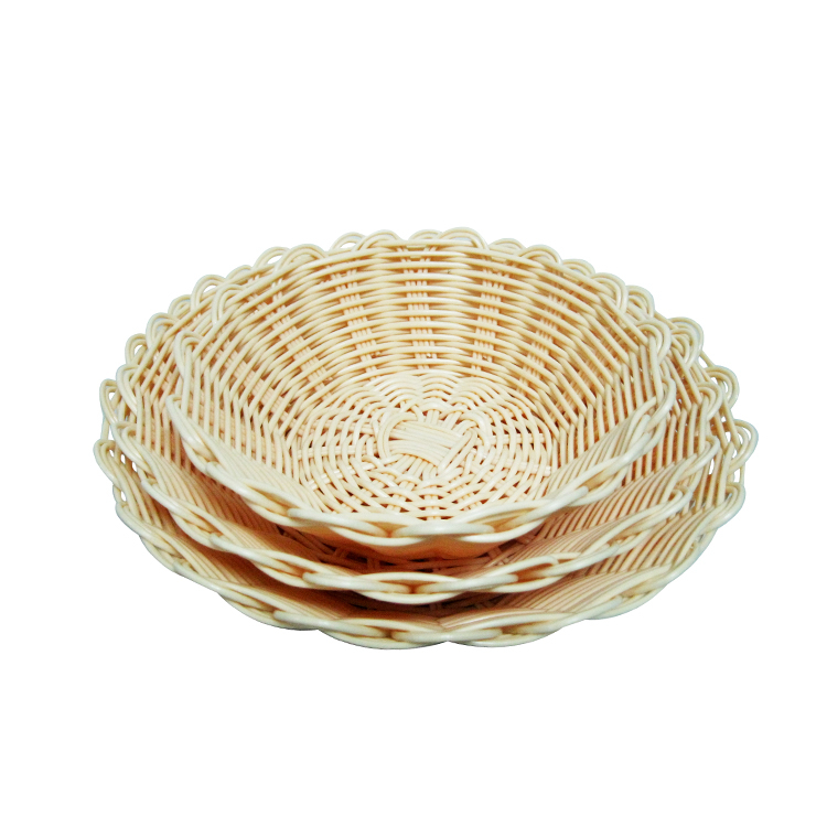  plastic PP rattan bread basket for display