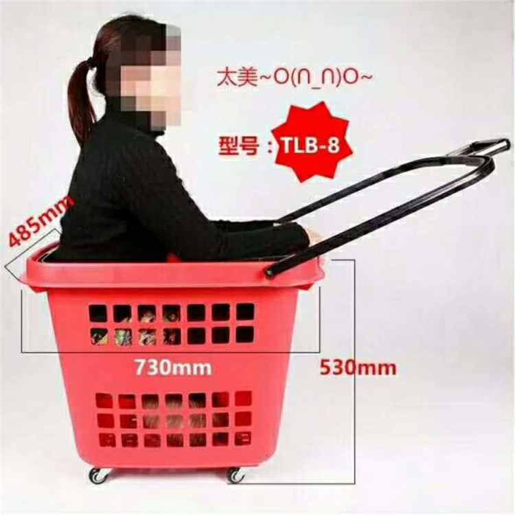 rolling shopping basket with wheels