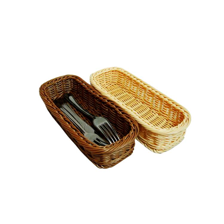  plastic PP rattan display basket for knife and fork