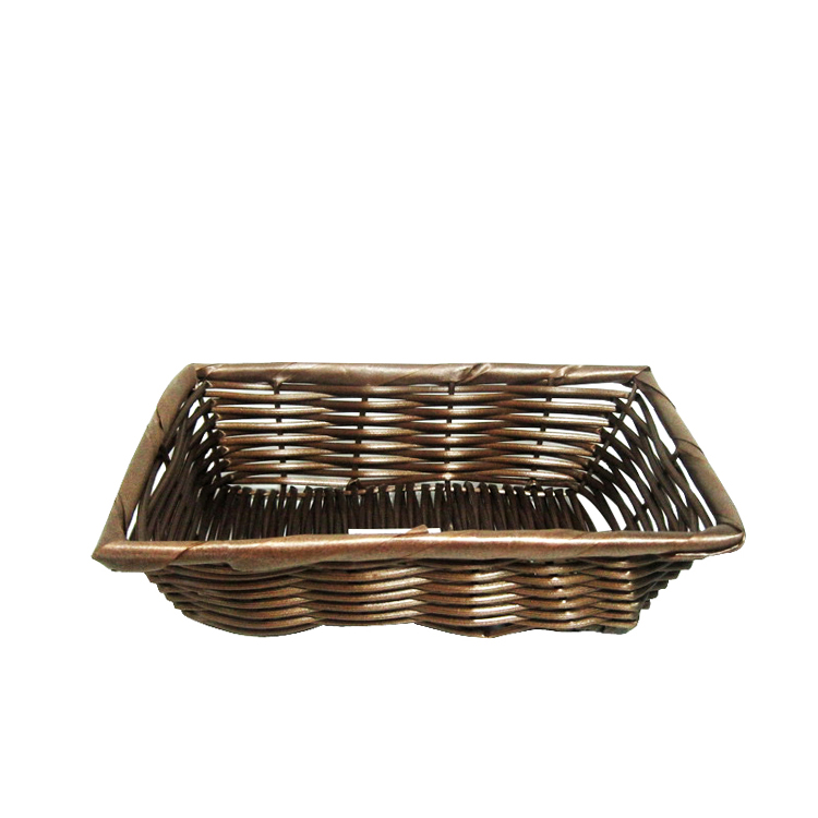 handmade plastic rattan fruit basket for supermarket