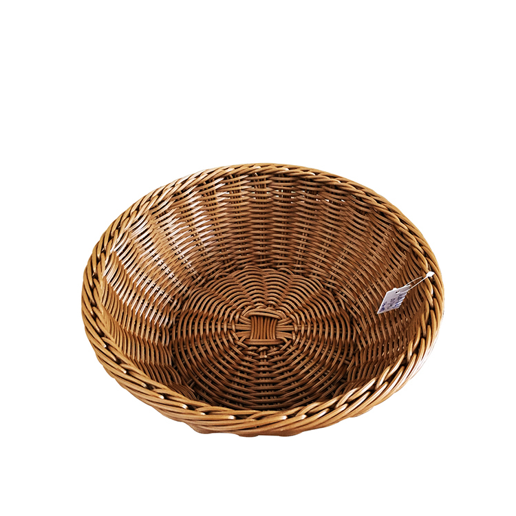  food grade roud type plastic PP rattan display basket 