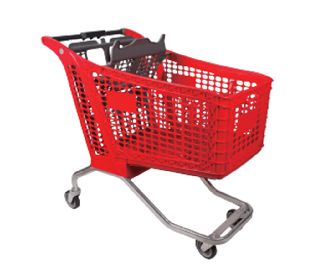 175L big plastic shopping carts for retail store
