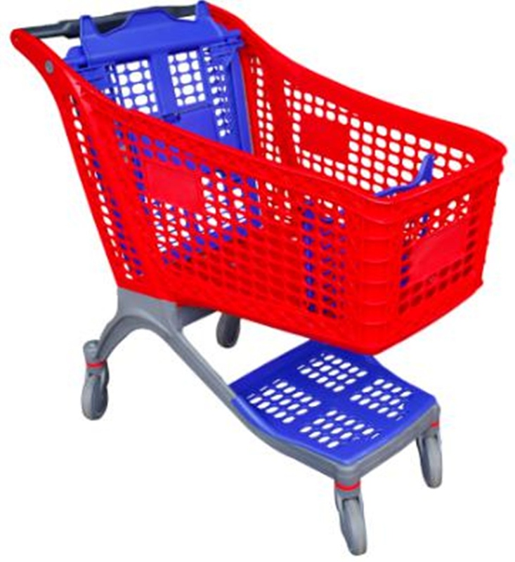 175L big plastic shopping carts for retail store