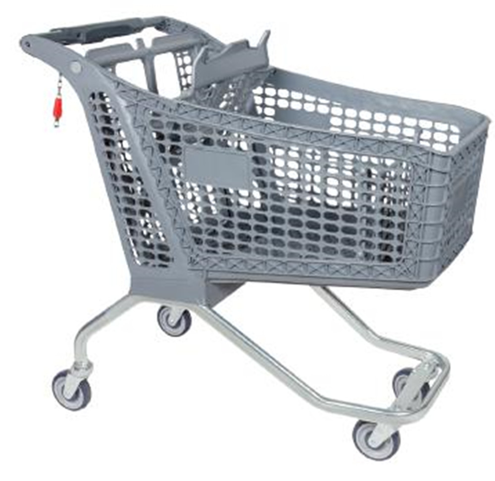100L plastic shopping carts for supermarket
